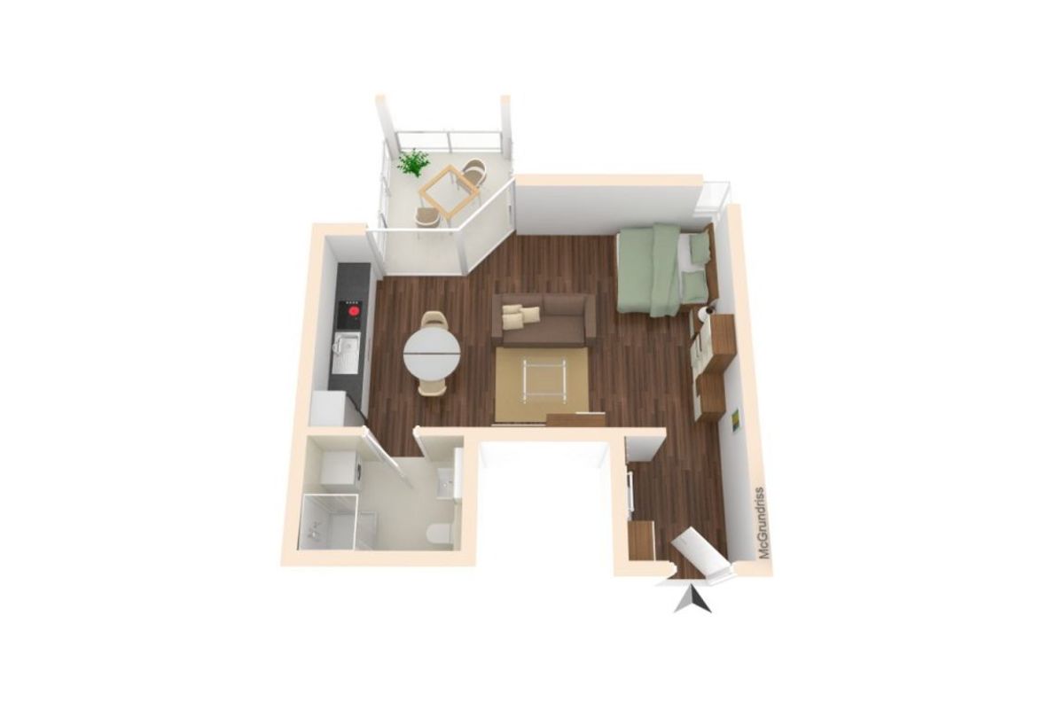 Turquoise – 1.5 Room Apartment in Zürich - 3