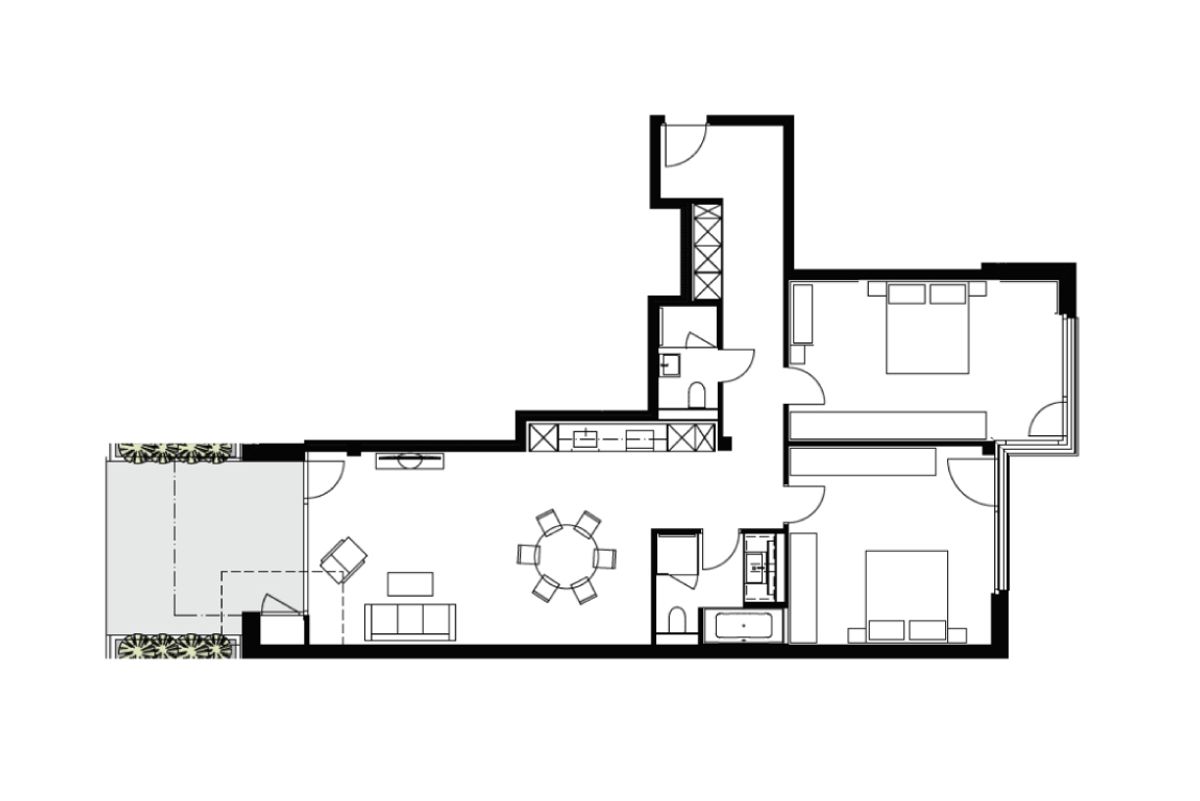 2 BEDROOM SUITE PLUS - 103 m2 - 4
