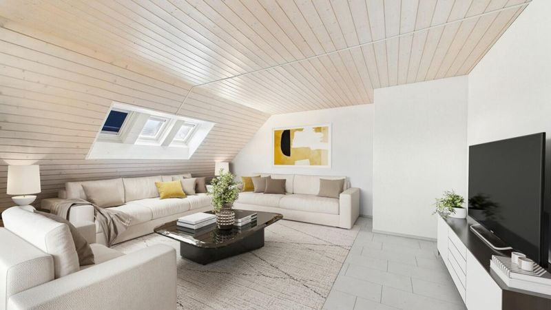 Dachwohnung mit offenem Wohnbereich und Aussicht ins Grüne - 2