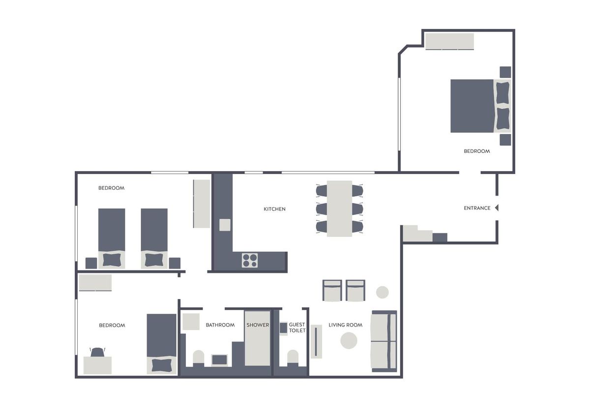 4 Zimmer Serviced Apartment Downtown - 6
