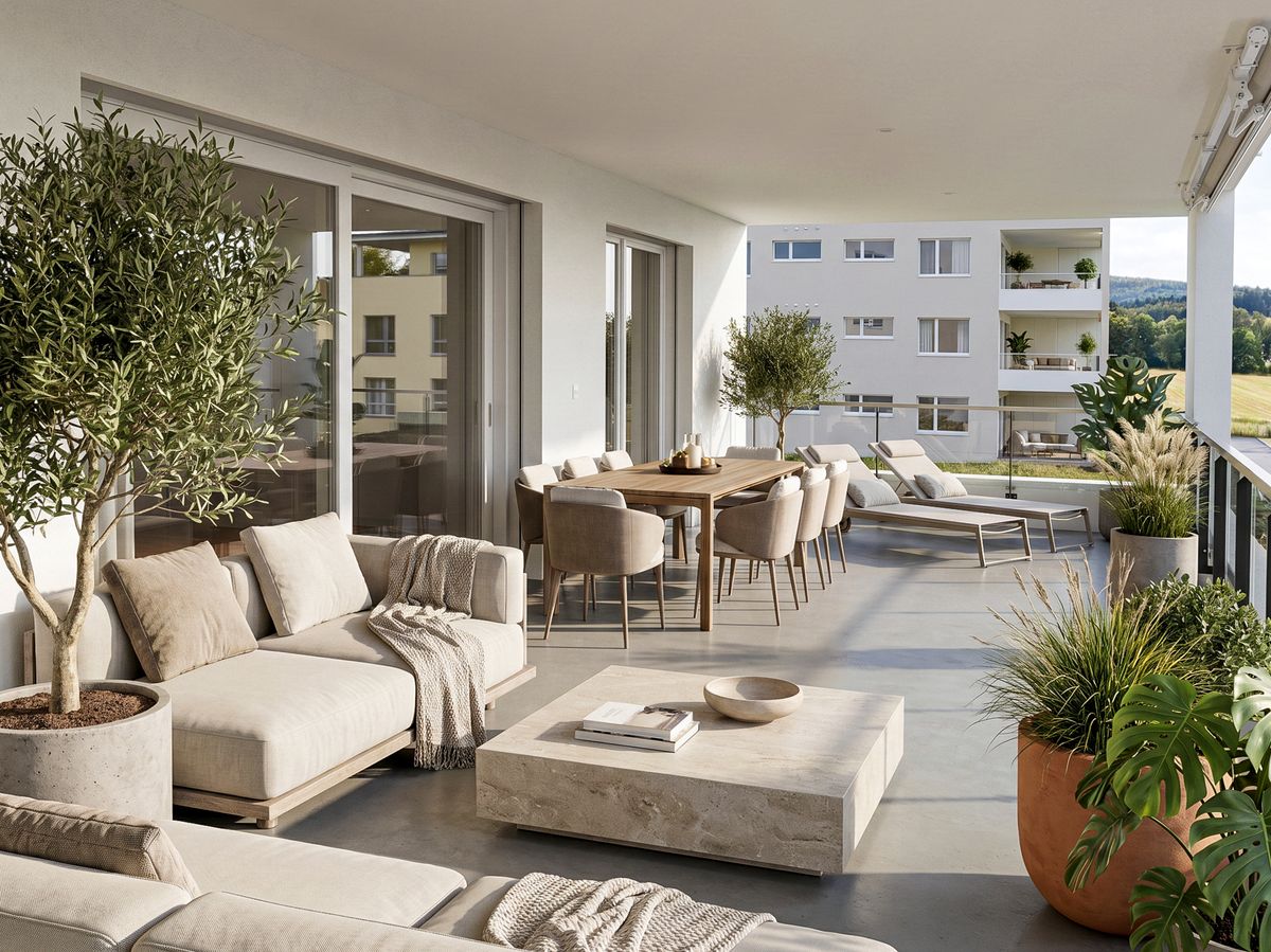 Moderne Wohnoase mit grosser Terrasse und viel Licht - 0