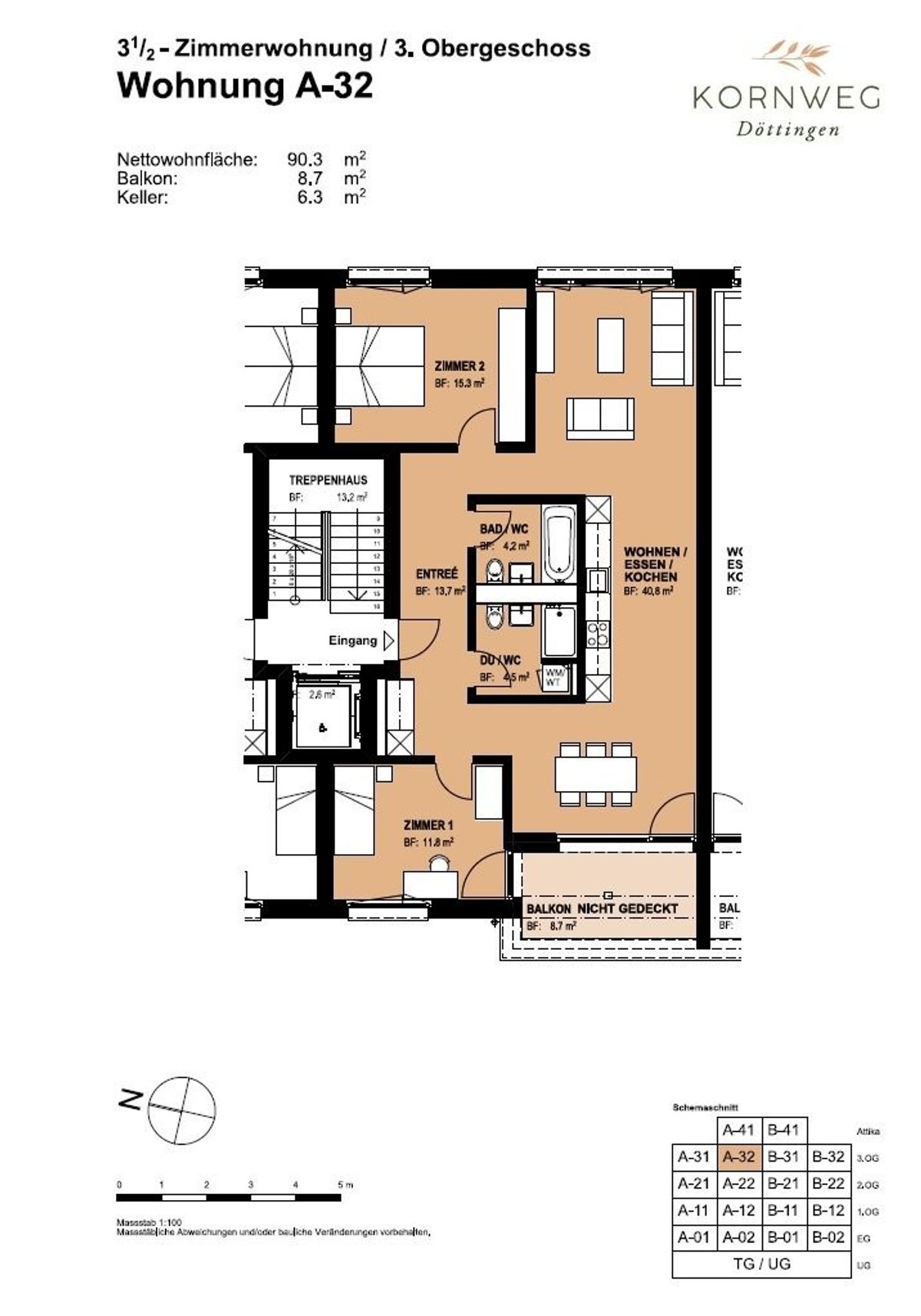 3.5 Zimmer-Wohnung in Döttingen im 3. OG - 6