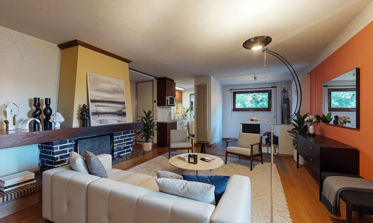 4.5-room apartment with garden, mountain view, and garage - 4