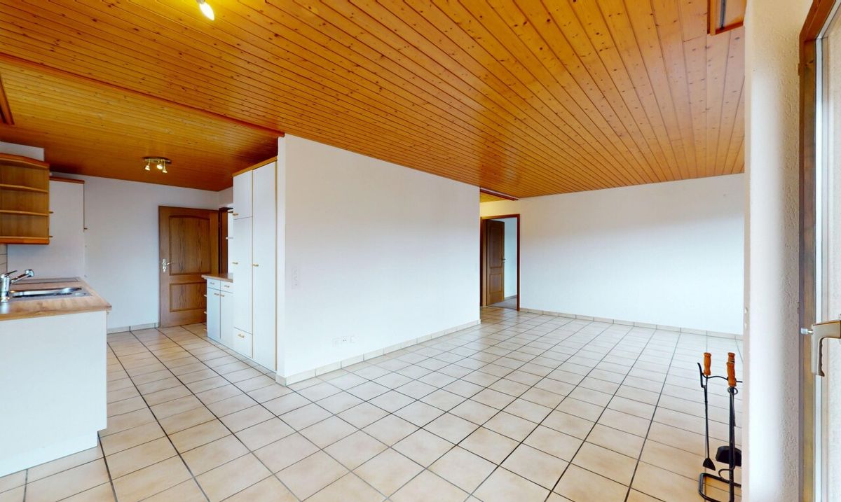 Helle 4.5-Zi.-Wohnung mit Aussicht, Cheminée und zwei Parkplätzen - 0