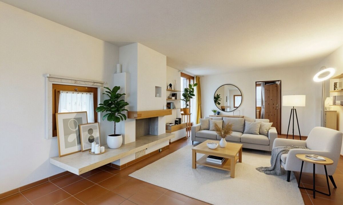 Helle 4.5-Zimmerwohnung mit Cheminée, Balkon, Grünblick. Nähe Thun. - 2