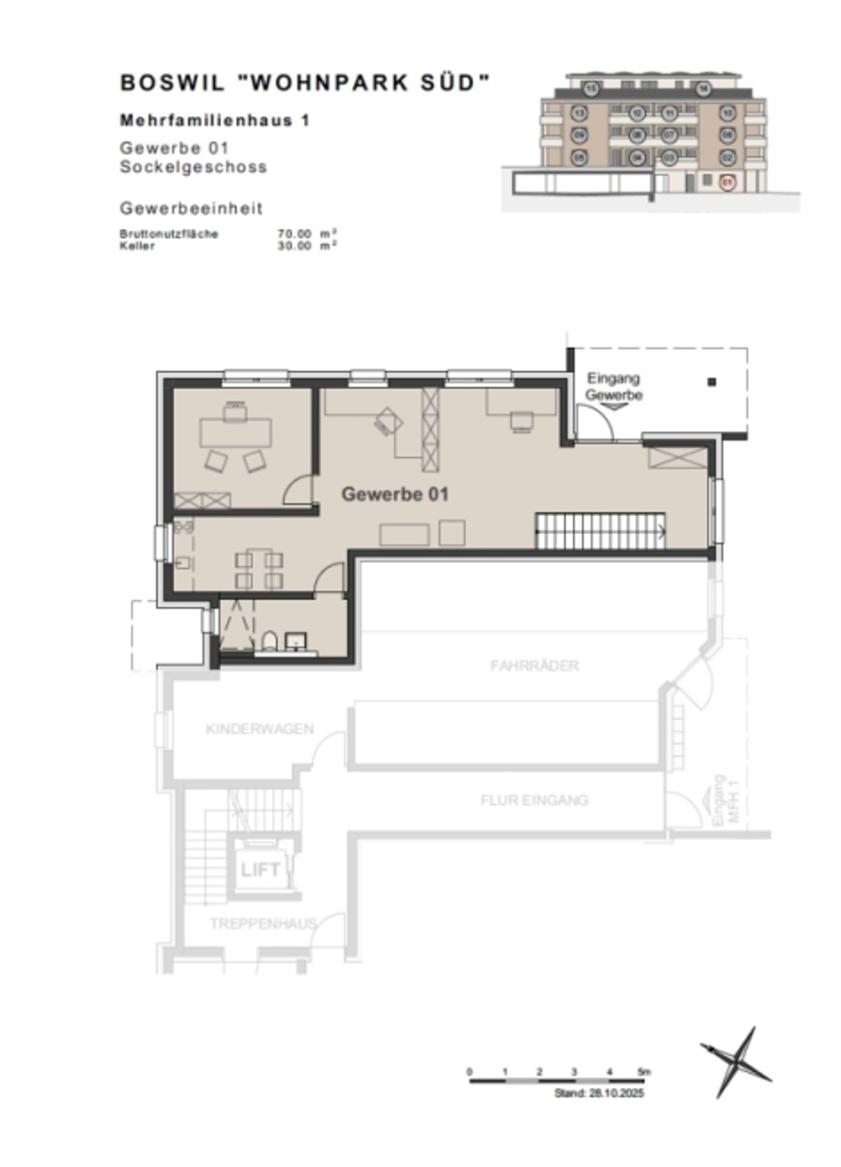 WOHNPARK SÜD; Gewerberaum mit Archiv Nr. 01 - 3
