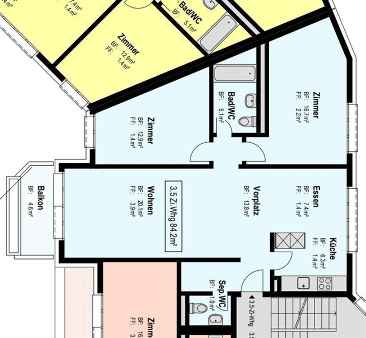 Gemütliche 3.5 Zimmer-Wohnung an ruhiger Lage - 8