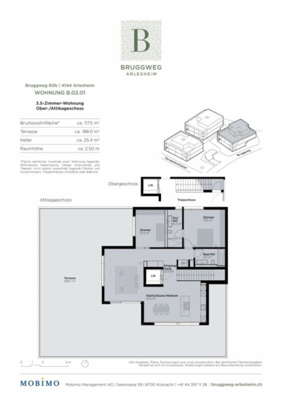 Elegante 3.5-Zimmerwohnung - Bruggweg, Arlesheim - 2