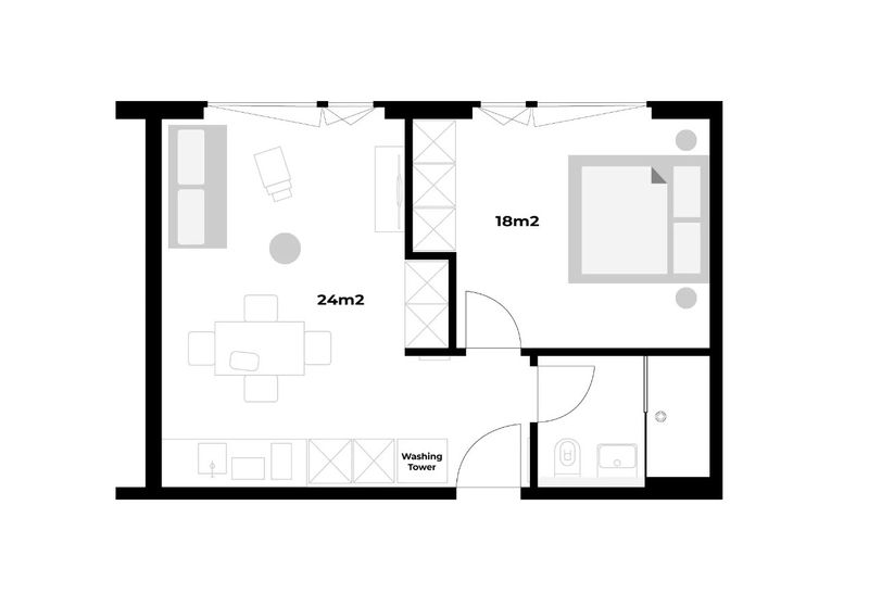 Apartment with seperate bedroom - 7