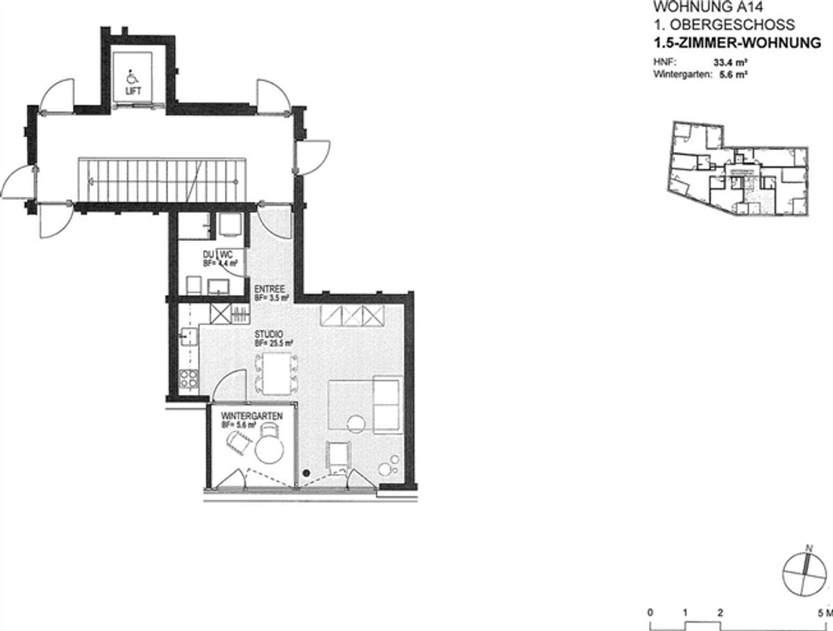 Moderne und helle 1.5 Zimmerwohnung mit eigenem Waschm/Tumbler Kombigerät - 6