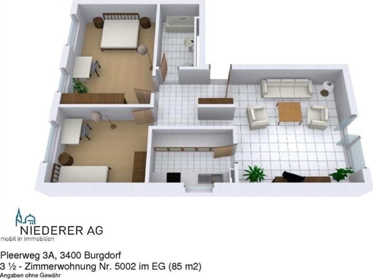 Attraktive 3.5 Zimmerwohnung mit verglastem Balkon - 7
