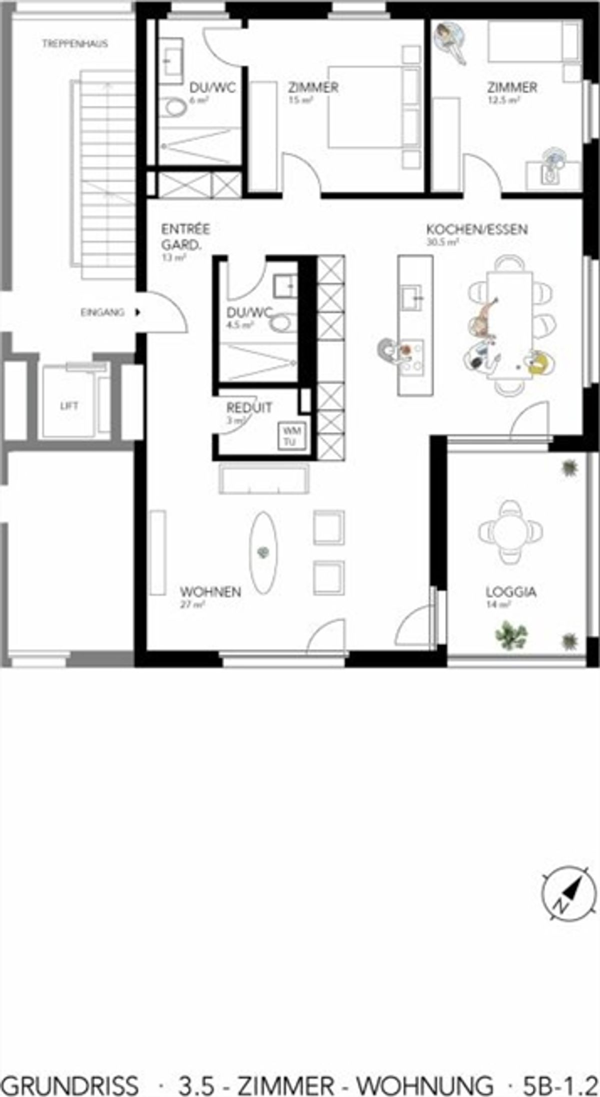 3.5-Zimmer Wohnung im Erstbezug mit Rigi-Panorama und Loggia - 3