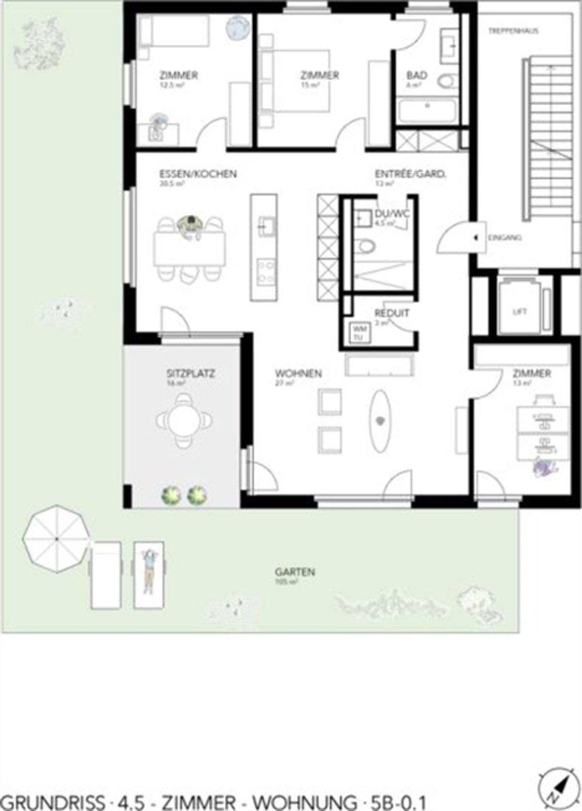 Exklusive 4.5 Zimmer Neubau Gartenwohnung - 3