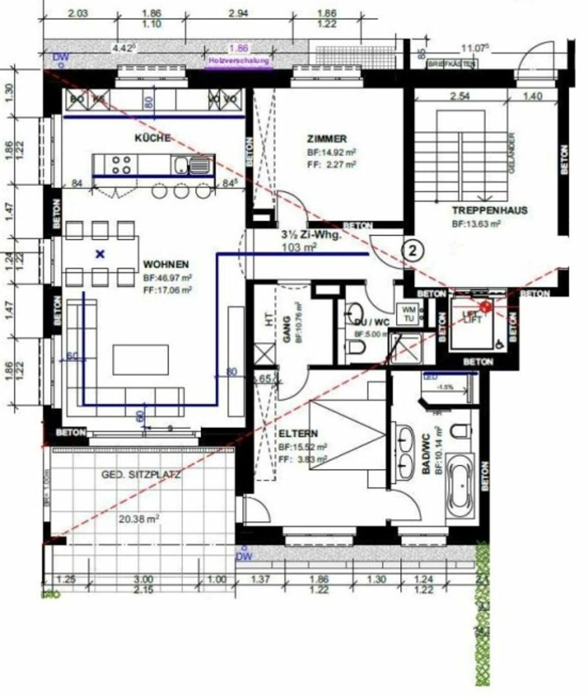 Zu vermieten 3½ Zi.-Erstbezugswohnung in Maugwil /Steuergemeinde Wil ! - 3