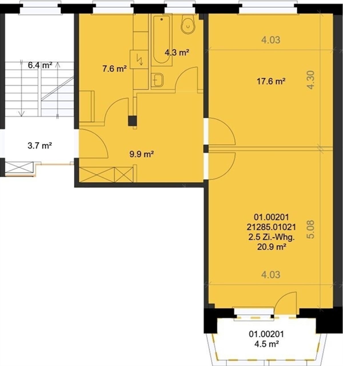 Stadtnahe 2.5-ZW à 60 m² zuoberst im 2. OG - 8