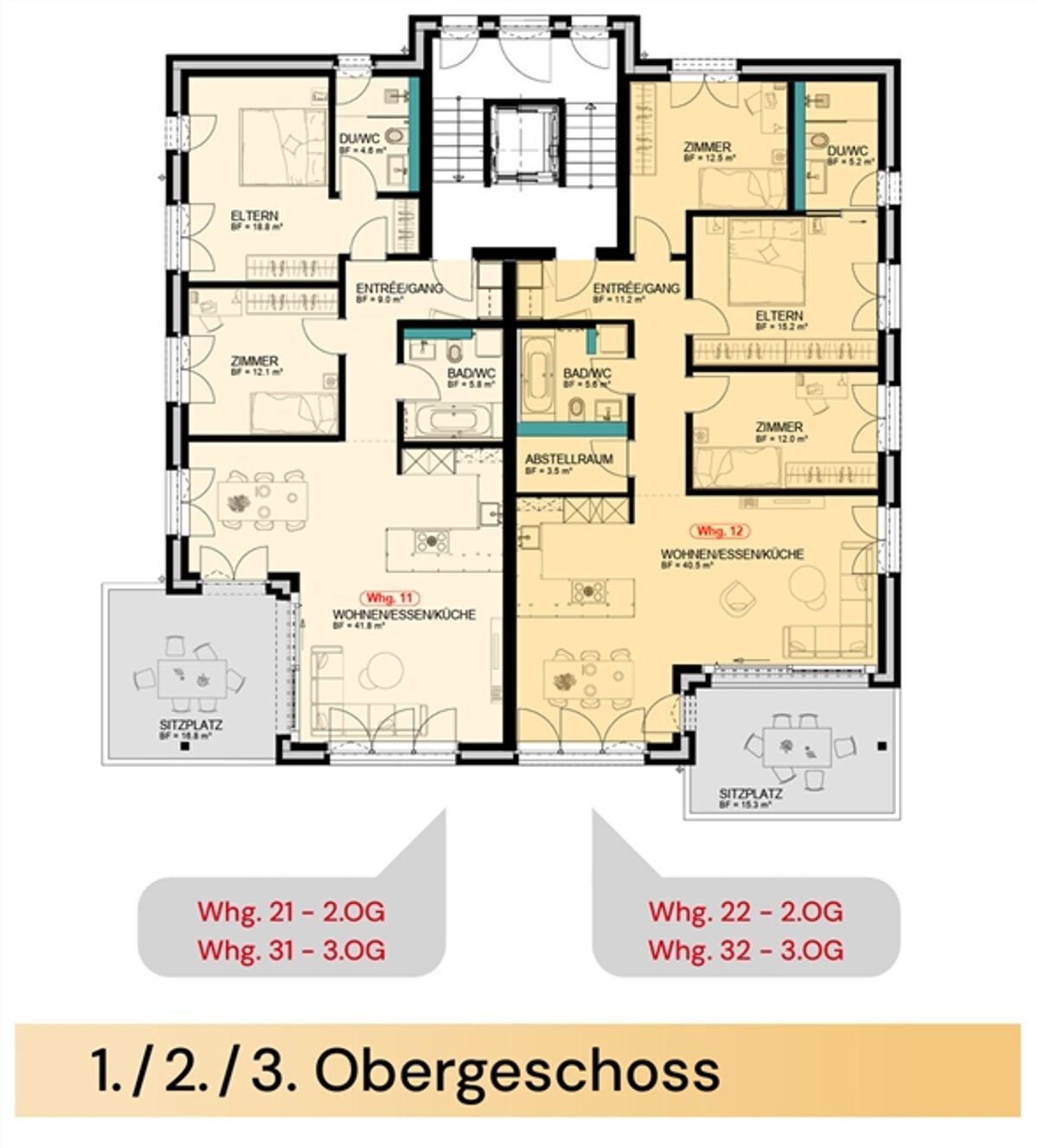 BIENENPARK - Exklusive 3.5 Zimmer-Eigentumswohnung im 3. OG - 3