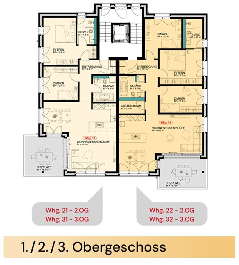 BIENENPARK - Exklusive 3.5 Zimmer-Eigentumswohnung im 3. OG - 4
