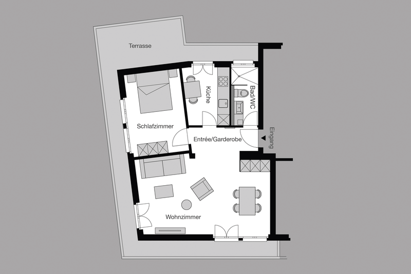1-bedroom penthouse apartment suite, 54 m² (terrac - 6