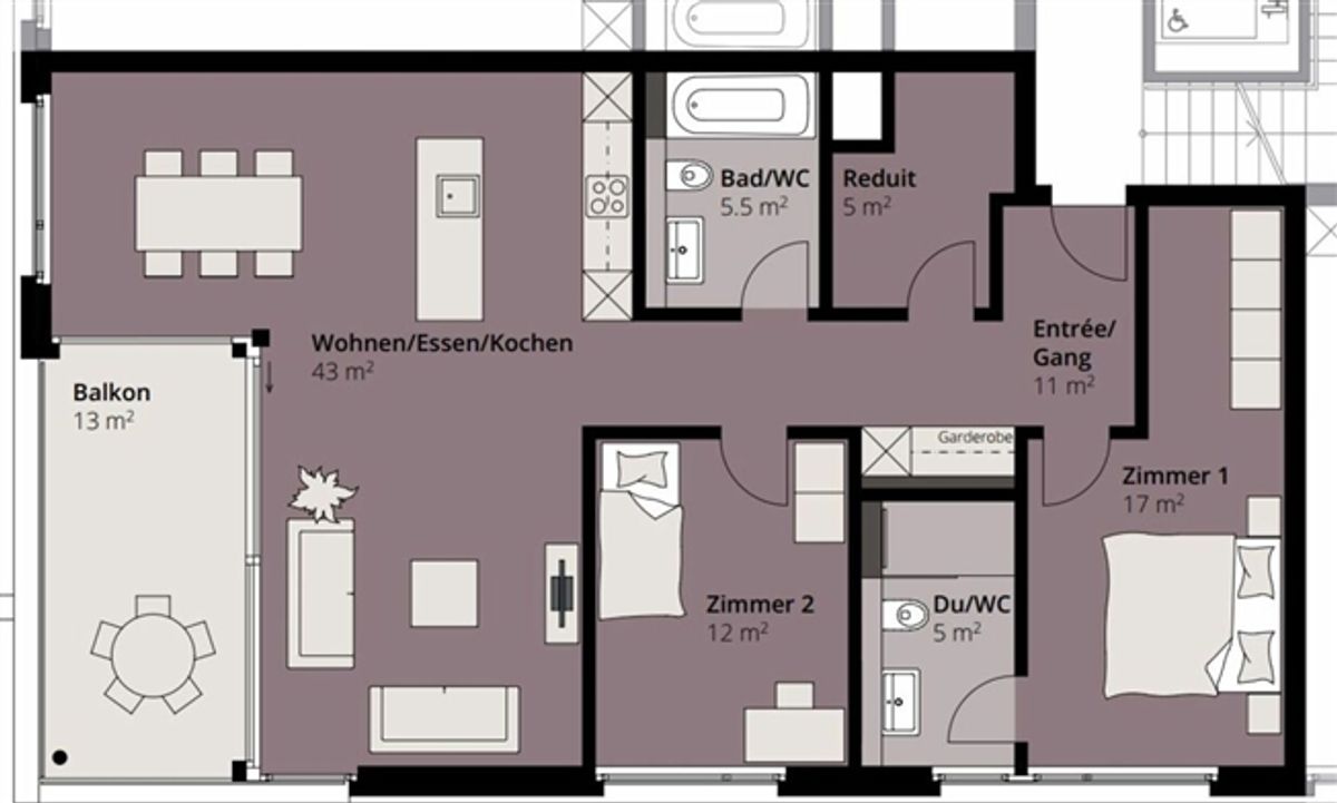 Moderne 3.5 Zimmer Wohnung am See - 12
