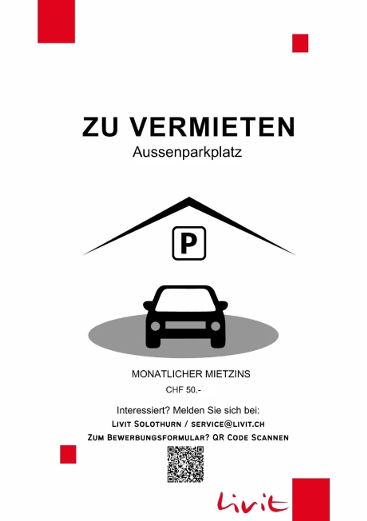 Aussenparkplatz im Herzen von Gränichen Gesucht, gefunden. - 0
