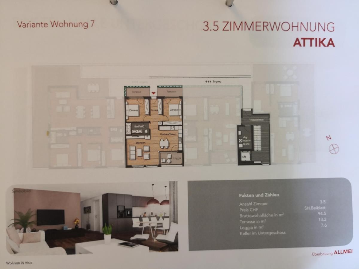 Dachwohnung 3.5 Zimmer mit Loggia und Balkon - 4