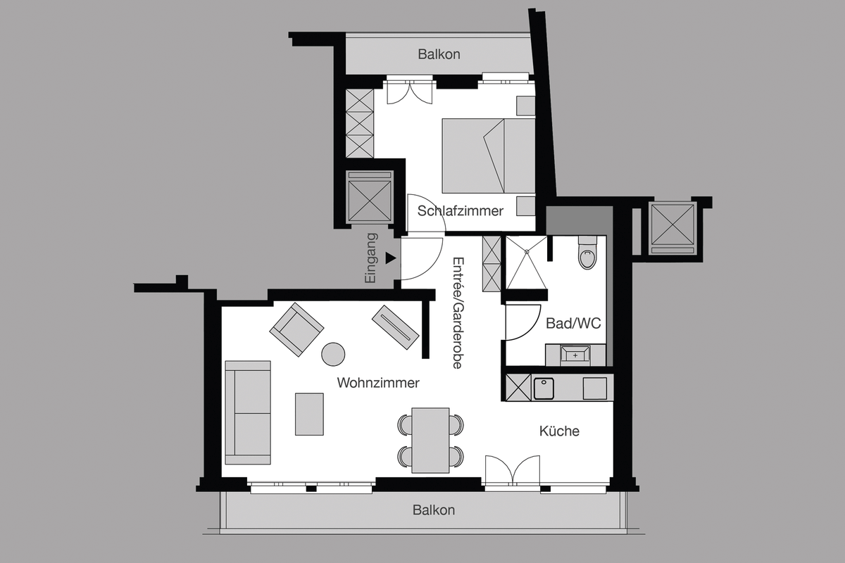 2.5-Zimmer Penthouse Apartment, 56 m² - 5