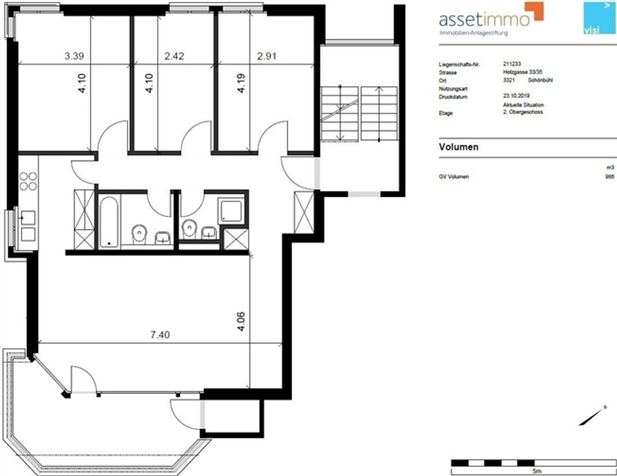 4.5-ZW à 94 m² im 2. OG mit ruhigem Balkon - 8
