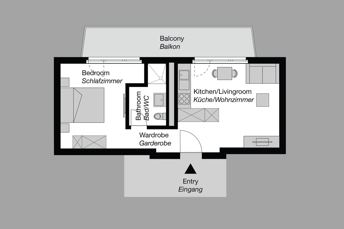 Studio penthouse apartment, 45 m² - 7