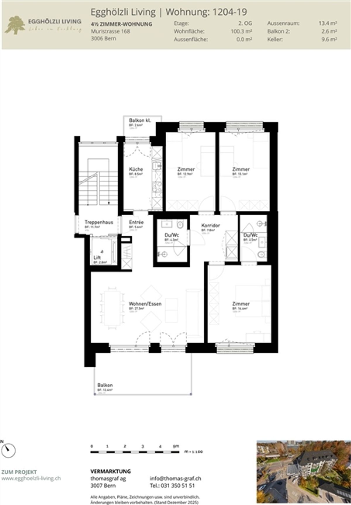 Neu renovierte 4.5-Zi-Wohnung im Egghölzli-Quartier - 0