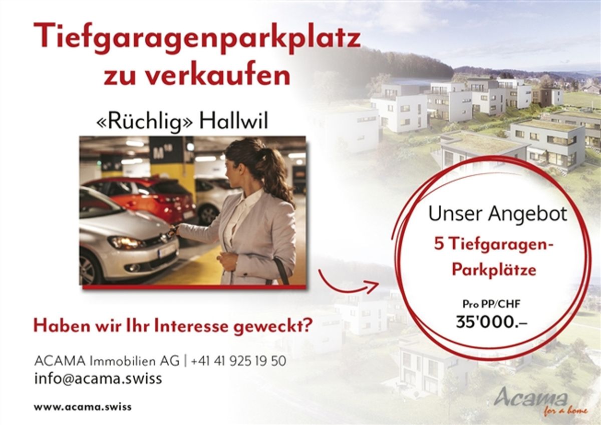 Tiefgaragenparkplatz «Rüchlig» Hallwil - 1