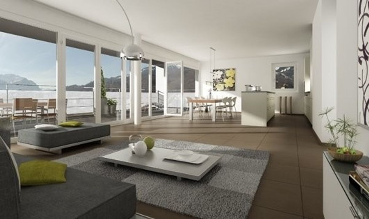 Wir vermieten eine 3.5 Zimmer-Attikawohnung mit Sicht auf die Berge - 1