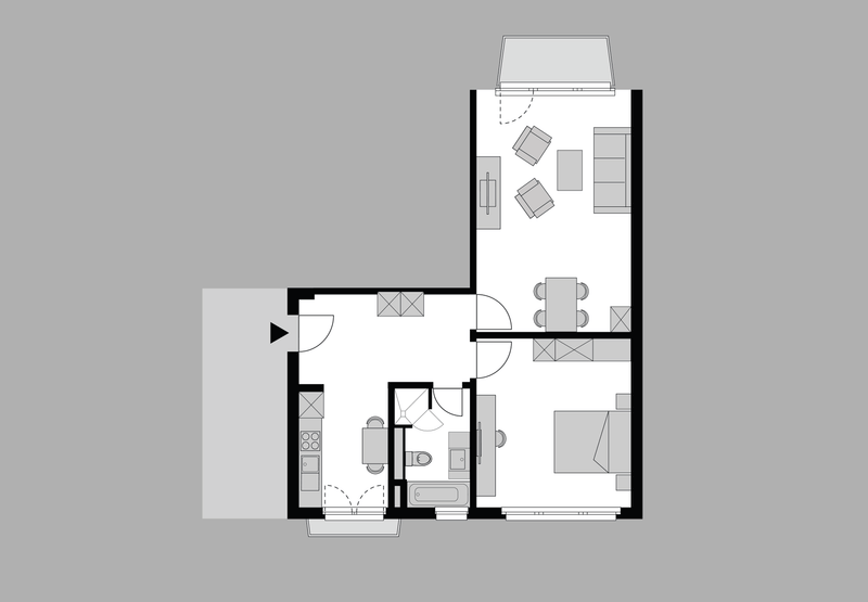 1-bedroom apartment, ground floor, 55 m² - 9