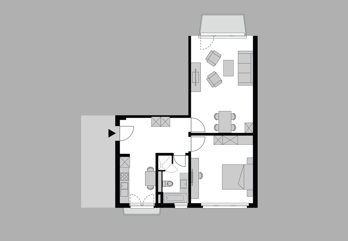 1-bedroom apartment, ground floor, 55 m² - 8