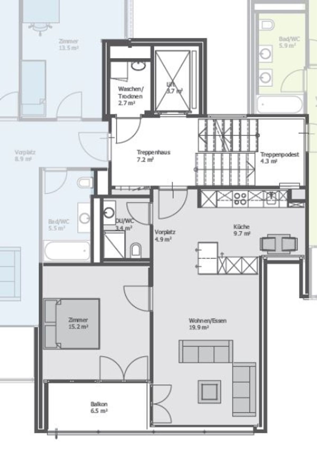 schöne 2.5 Zimmer Wohnung an bester Lage in Cham - 5