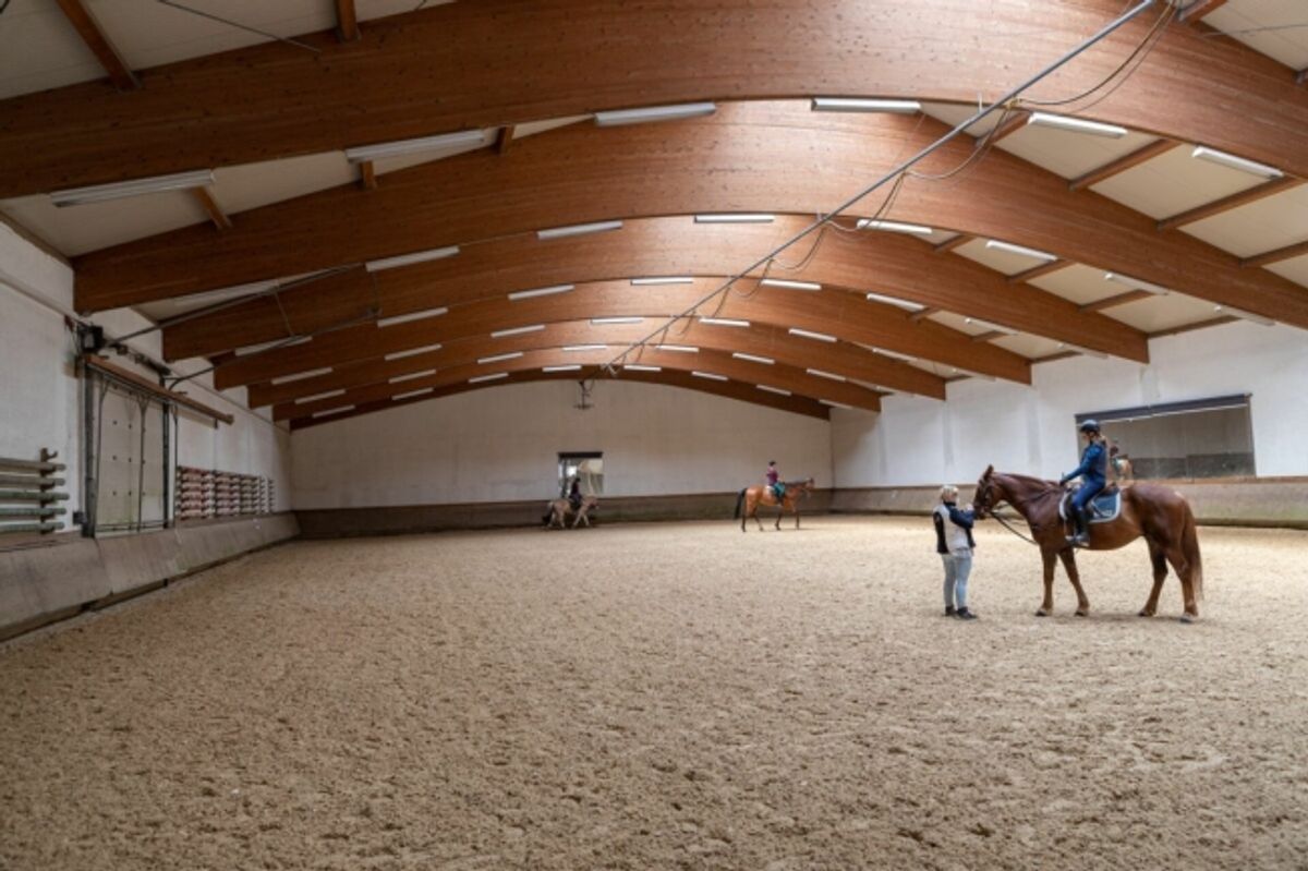 Reitsportimmobilie mit Wohnung/Einzelzimmer und Reitalle - 0