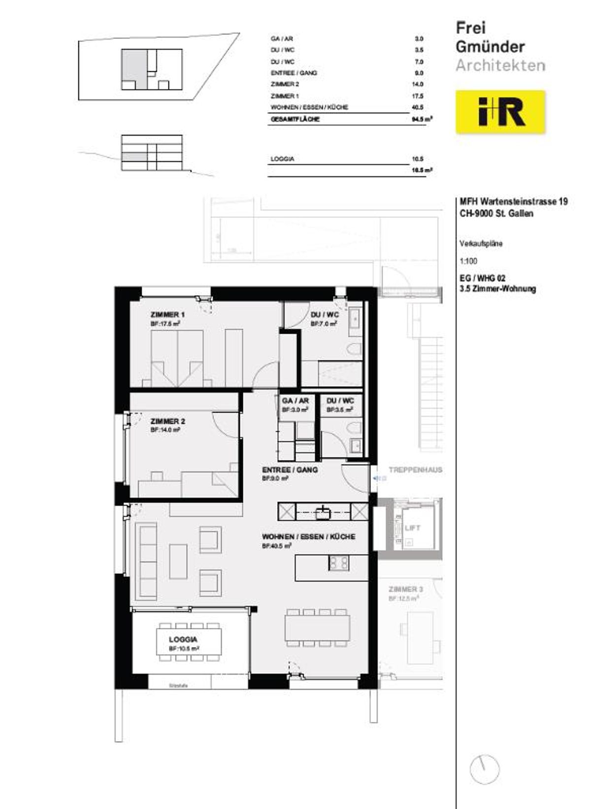 3.5 Zimmer Wohnung - 4