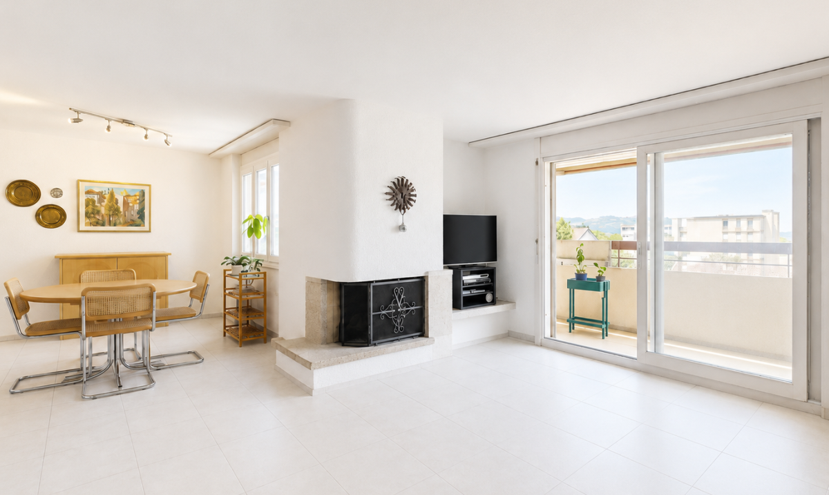 Gepflegte 3.5 Zimmer Wohnung mit Cheminée und Balkon - 2