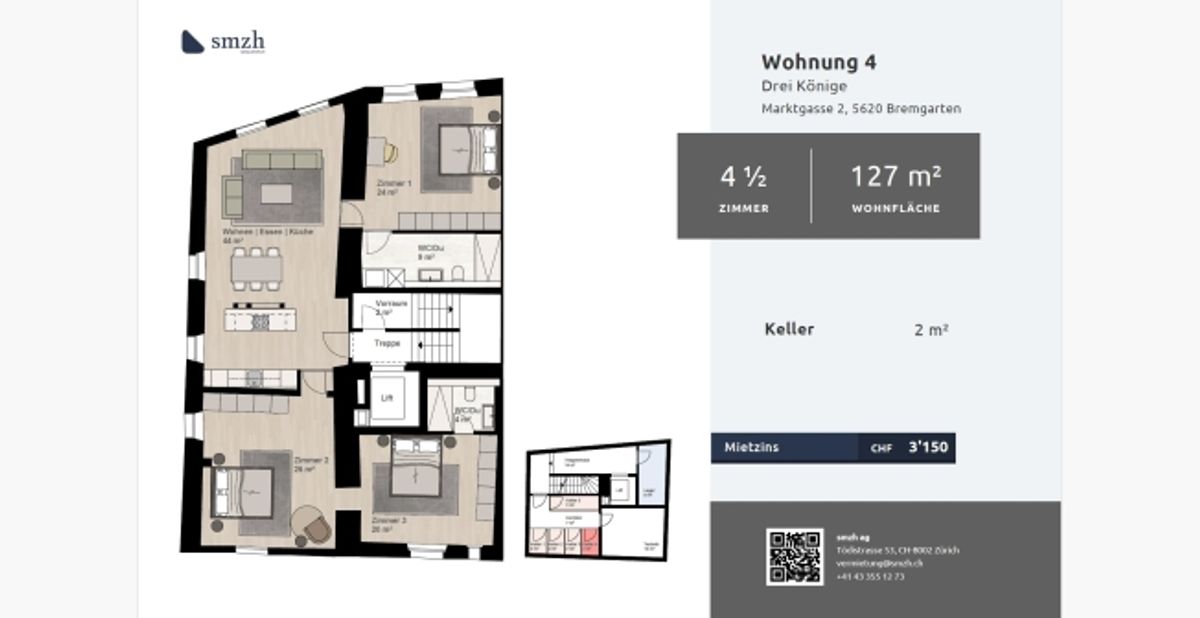 Stilvolle 4.5-Zimmer-Wohnung im Herzen der Altstadt von Bremgarten AG - 1