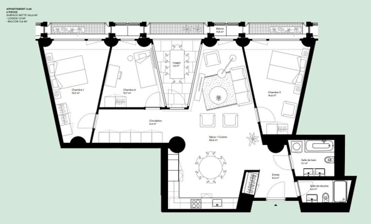 Appartement à champel dans immeuble design - 0