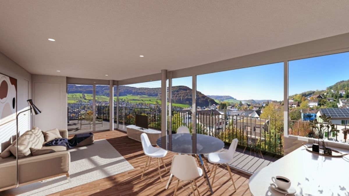 Baubewilligt und kurz vor Realisierung Moderne Dachwohnung mit Lift, grossem Balkon und Carport - 1