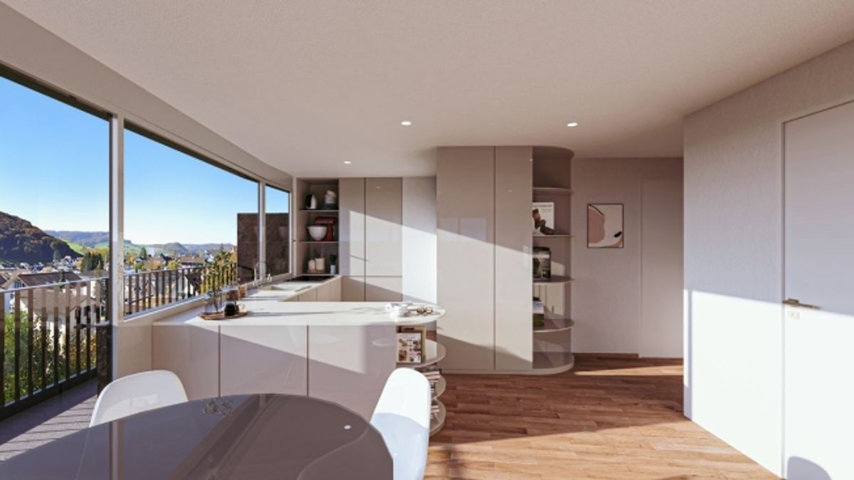 Baubewilligt und kurz vor Realisierung Moderne Dachwohnung mit Lift, grossem Balkon und Carport - 2