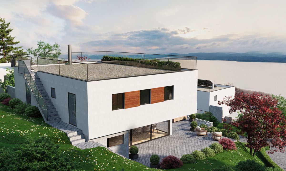 Architect-designed villa with panoramic views of the lake and mountain - 1