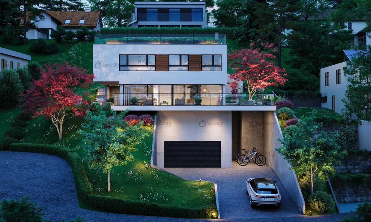 Architect-designed villa with panoramic views of the lake and mountain - 11