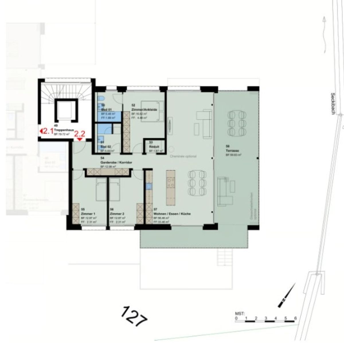Neubauprojekt 4.5-Zimmer-Obergeschosswohnung in Untereggen - 8