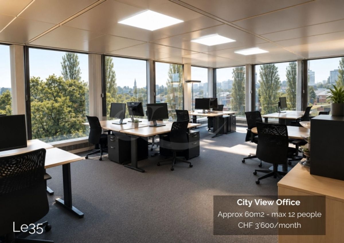 Route des Jeunes 35, Stadtansichtsbüro ca. 60 m² - 0