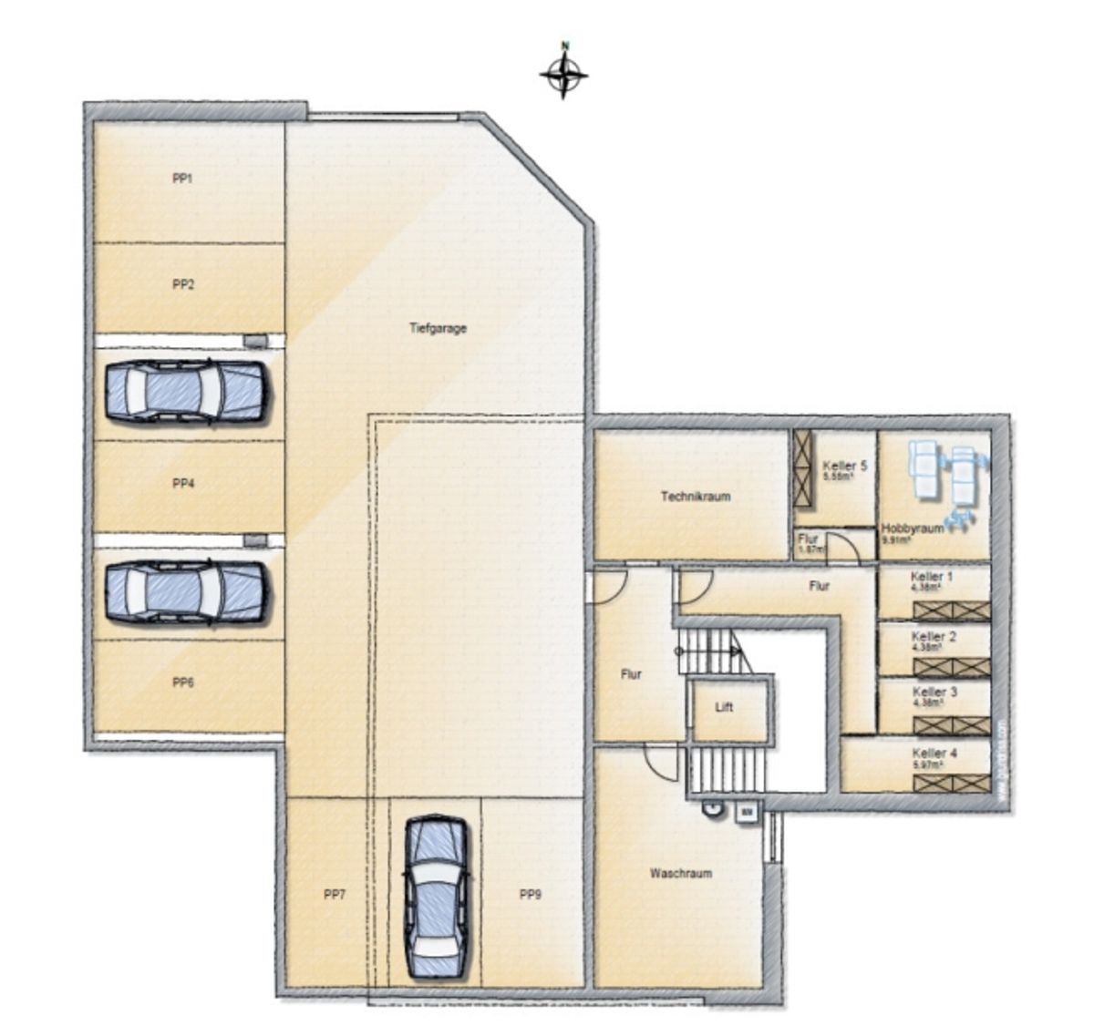 Tiefgaragenstellplatz in Niederteufen - ab sofort verfügbar - 5