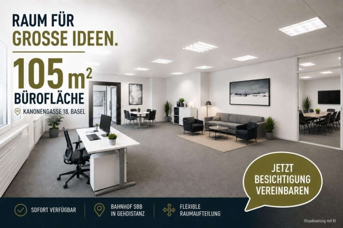 105m² Büro- und Atelierfläche im Zentrum von Basel - 0