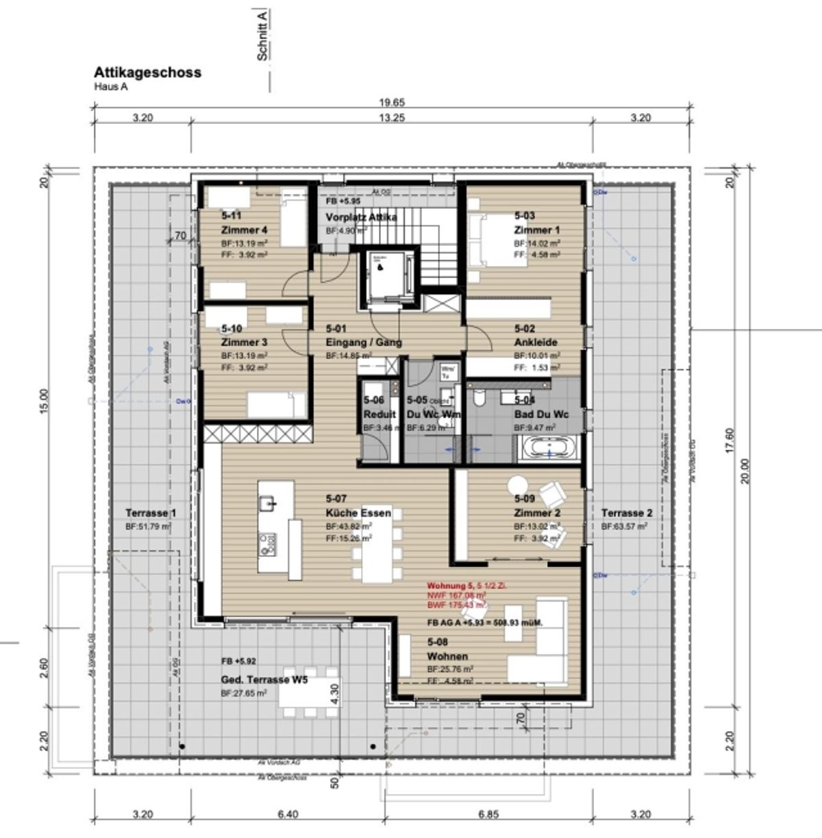 Moderne 5.5-Zimmer-Attikawohnung mit 143m² Terasse in Oberbüren (A5) - 4