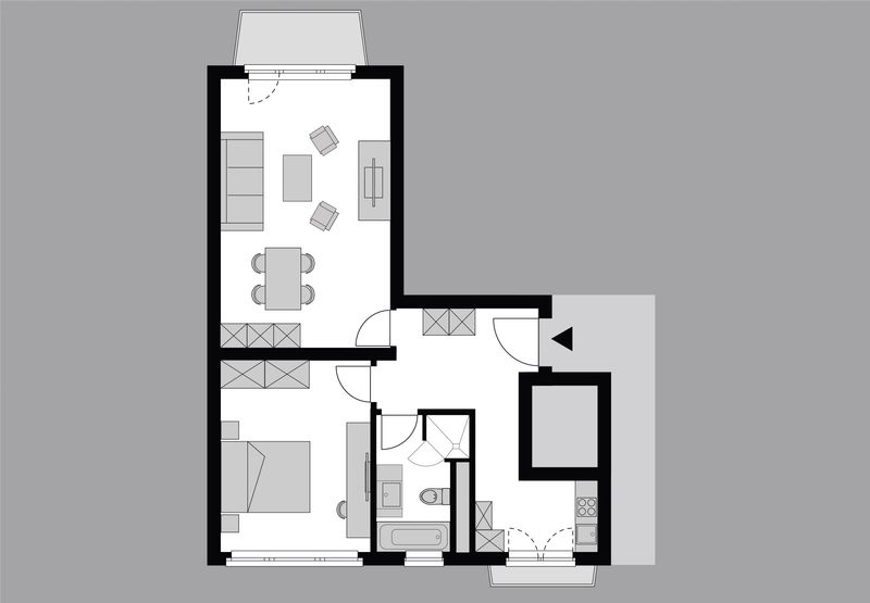 1-bedroom apartment suite, 60 m² - 9
