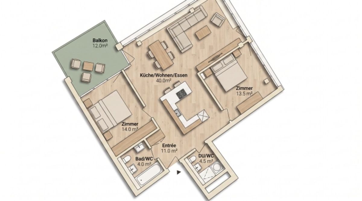 Ihr Logenplatz über Kriens - Moderne 3.5-Zimmer-Wohnung im Pilatus Tower - 4